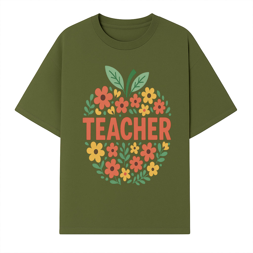 Floral Teacher Appreciation Wall Art Print, Cute Teacher Gift, Colorful Classroom Decor, Inspirational Teacher Sign, Spring Design - T-shirt 1758093366148.jpg