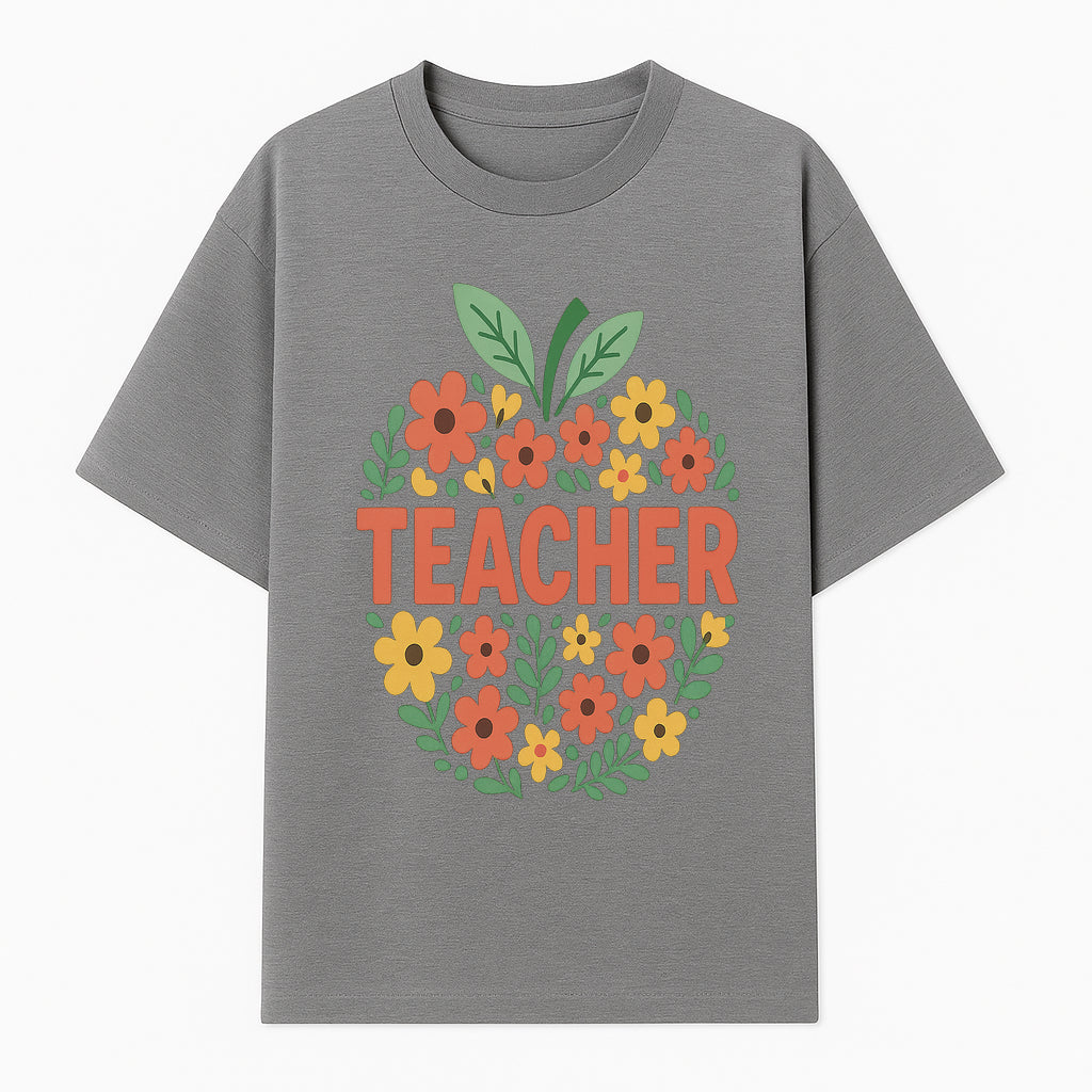 Floral Teacher Appreciation Wall Art Print, Cute Teacher Gift, Colorful Classroom Decor, Inspirational Teacher Sign, Spring Design - T-shirt 1758093366312.jpg