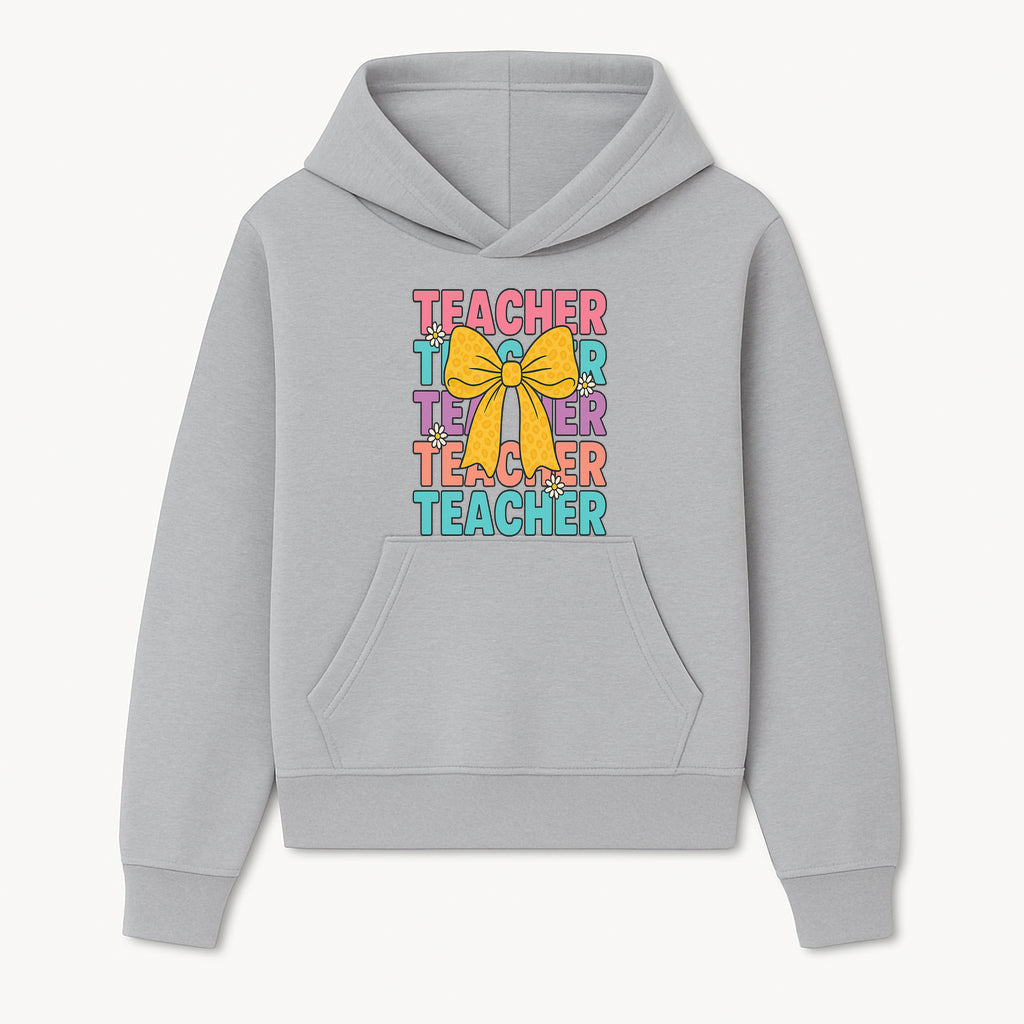 Teacher Appreciation Gift Tee with Cute Yellow Bow and Colorful Text Design - Perfect for Back to School or Holiday Gifts - Hoodie 1758093366421.jpg