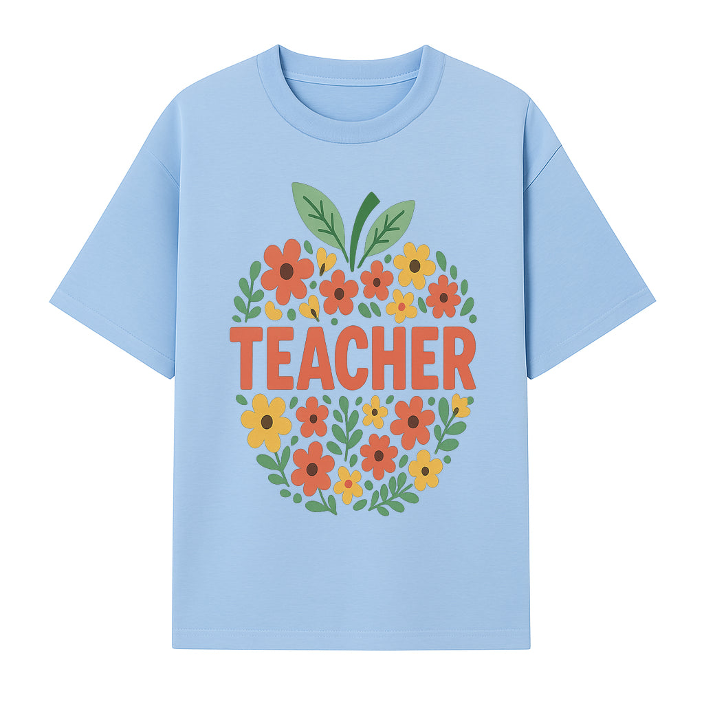 Floral Teacher Appreciation Wall Art Print, Cute Teacher Gift, Colorful Classroom Decor, Inspirational Teacher Sign, Spring Design - T-shirt 1758093366494.jpg
