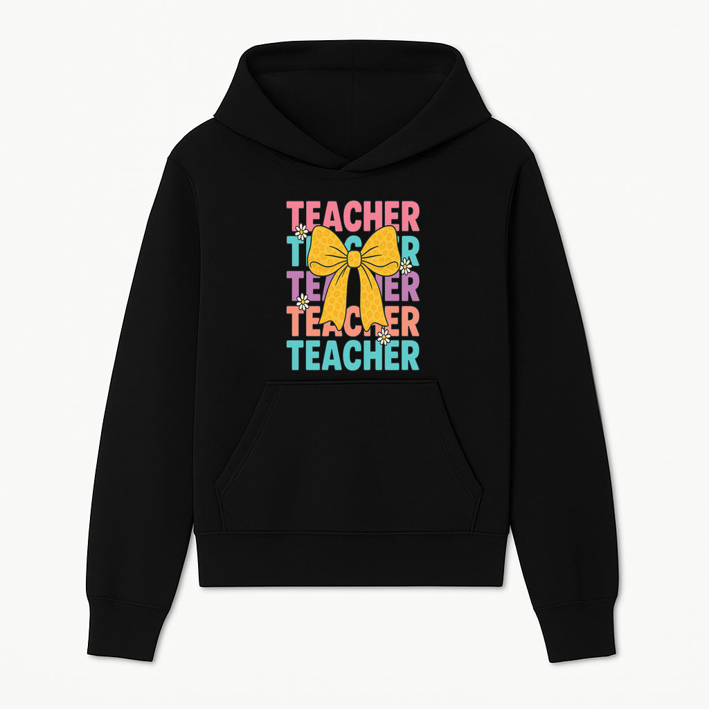 Teacher Appreciation Gift Tee with Cute Yellow Bow and Colorful Text Design - Perfect for Back to School or Holiday Gifts - Hoodie 1758093366625.jpg