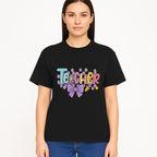 Colorful Teacher Design with Bow and Pencil - Cute Classroom Decor, Teacher Gifts, Back to School Supplies, Creative Educational Art - T-shirt 1758093366840.jpg
