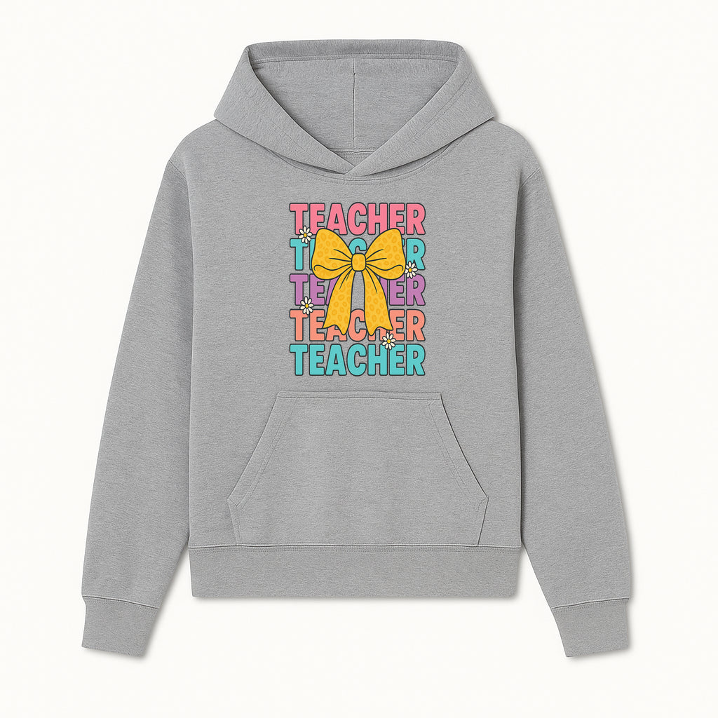 Teacher Appreciation Gift Tee with Cute Yellow Bow and Colorful Text Design - Perfect for Back to School or Holiday Gifts - Hoodie 1758093367172.jpg