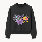 Colorful Teacher Design with Bow and Pencil - Cute Classroom Decor, Teacher Gifts, Back to School Supplies, Creative Educational Art - Sweatshirt 1758093367299.jpg