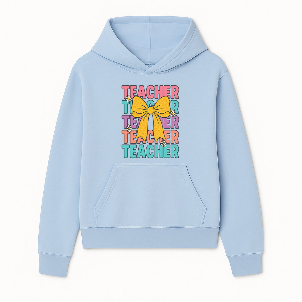 Teacher Appreciation Gift Tee with Cute Yellow Bow and Colorful Text Design - Perfect for Back to School or Holiday Gifts - Hoodie 1758093367381.jpg