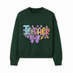 Colorful Teacher Design with Bow and Pencil - Cute Classroom Decor, Teacher Gifts, Back to School Supplies, Creative Educational Art - Sweatshirt 1758093367453.jpg