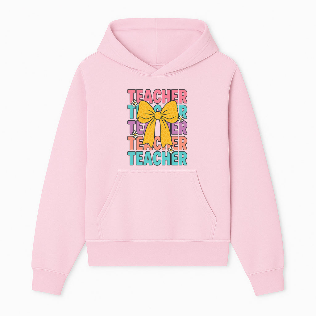Teacher Appreciation Gift Tee with Cute Yellow Bow and Colorful Text Design - Perfect for Back to School or Holiday Gifts - Hoodie 1758093367602.jpg