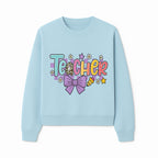 Colorful Teacher Design with Bow and Pencil - Cute Classroom Decor, Teacher Gifts, Back to School Supplies, Creative Educational Art - Sweatshirt 1758093367850.jpg