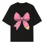 Pink Bow with Pencil Design, Cute Stationery Decor, Gift for Teachers, School Supplies, Arts and Crafts, Kawaii Aesthetic Accessories - T-shirt 1758093367921.jpg