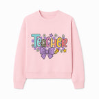 Colorful Teacher Design with Bow and Pencil - Cute Classroom Decor, Teacher Gifts, Back to School Supplies, Creative Educational Art - Sweatshirt 1758093368016.jpg