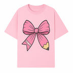 Pink Bow with Pencil Design, Cute Stationery Decor, Gift for Teachers, School Supplies, Arts and Crafts, Kawaii Aesthetic Accessories - T-shirt 1758093368811.jpg