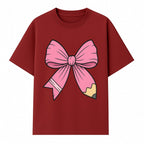 Pink Bow with Pencil Design, Cute Stationery Decor, Gift for Teachers, School Supplies, Arts and Crafts, Kawaii Aesthetic Accessories - T-shirt 1758093368951.jpg