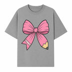 Pink Bow with Pencil Design, Cute Stationery Decor, Gift for Teachers, School Supplies, Arts and Crafts, Kawaii Aesthetic Accessories - T-shirt 1758093369494.jpg