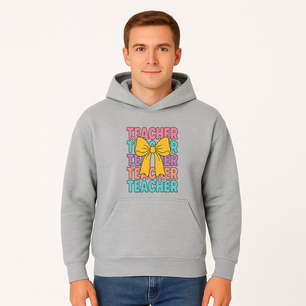 Teacher Appreciation Gift Tee with Cute Yellow Bow and Colorful Text Design - Perfect for Back to School or Holiday Gifts - Hoodie 1758093369776.jpg