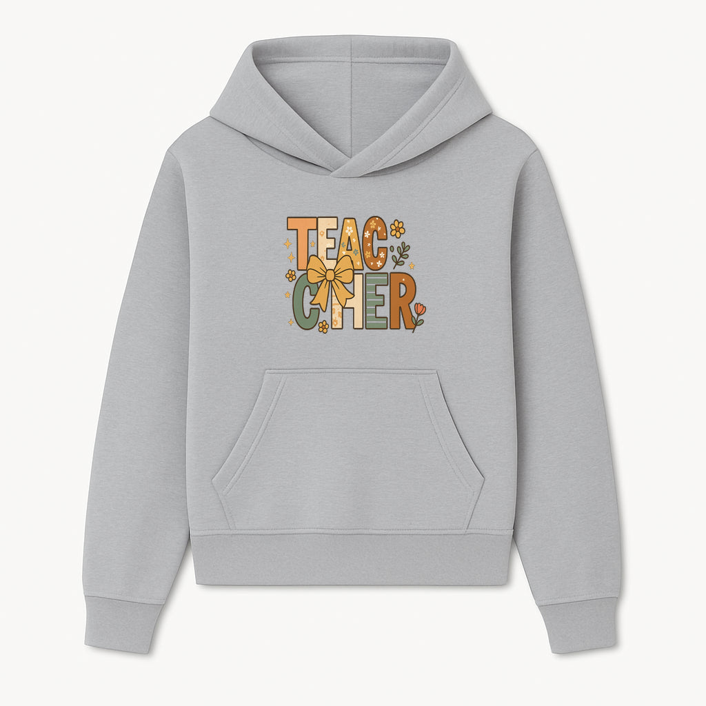 Colorful Teacher Appreciation Art Print with Floral Design and Bow, Ideal for Classroom Decor or Gifts - Hoodie 1758093370099.jpg