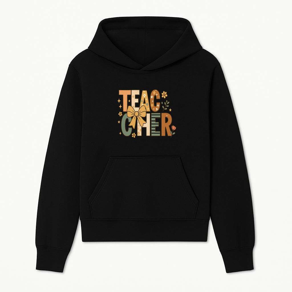 Colorful Teacher Appreciation Art Print with Floral Design and Bow, Ideal for Classroom Decor or Gifts - Hoodie 1758093370276.jpg