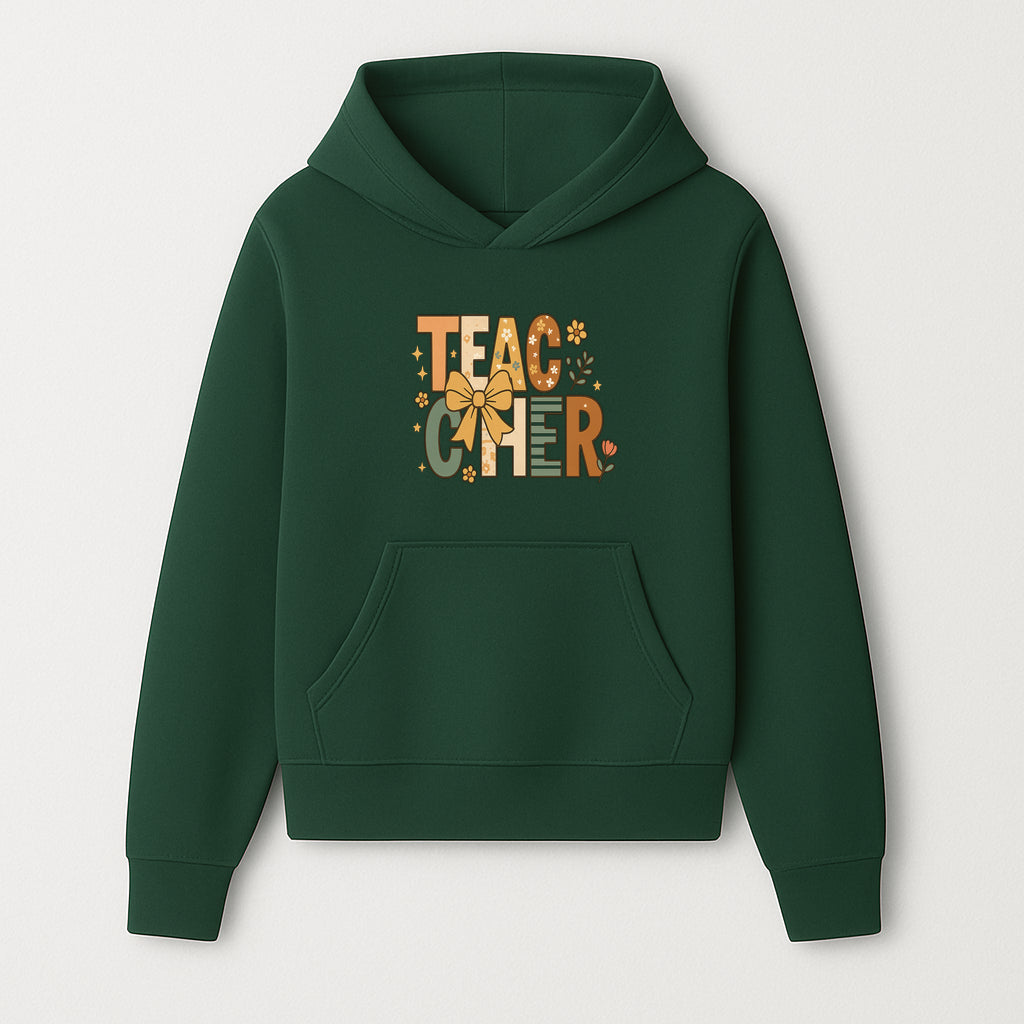 Colorful Teacher Appreciation Art Print with Floral Design and Bow, Ideal for Classroom Decor or Gifts - Hoodie 1758093370586.jpg