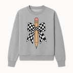 Checkered Bow and Pencil Wall Art Decor - Back to School Classroom Decoration, Cute Student Gift, Teacher Appreciation - Sweatshirt 1758093370620.jpg