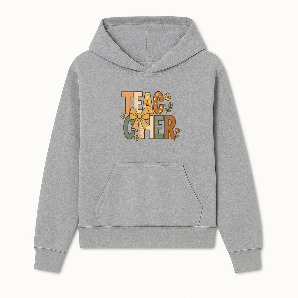 Colorful Teacher Appreciation Art Print with Floral Design and Bow, Ideal for Classroom Decor or Gifts - Hoodie 1758093370765.jpg