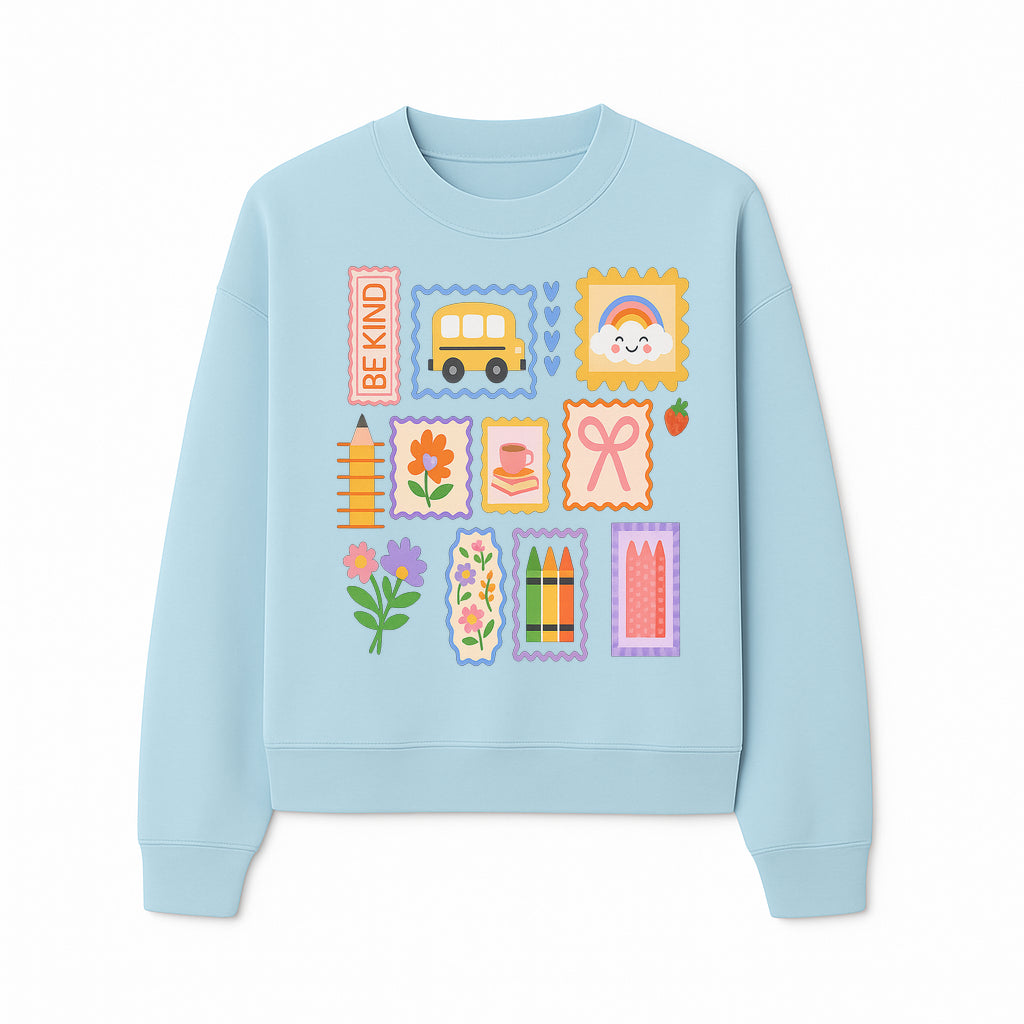 Colorful School-Themed Stickers Set - Be Kind, Cute Bus, Flowers, Crayons, and More for Kids' Crafts, Scrapbooking, and Journaling. - Sweatshirt 1758093370775.jpg