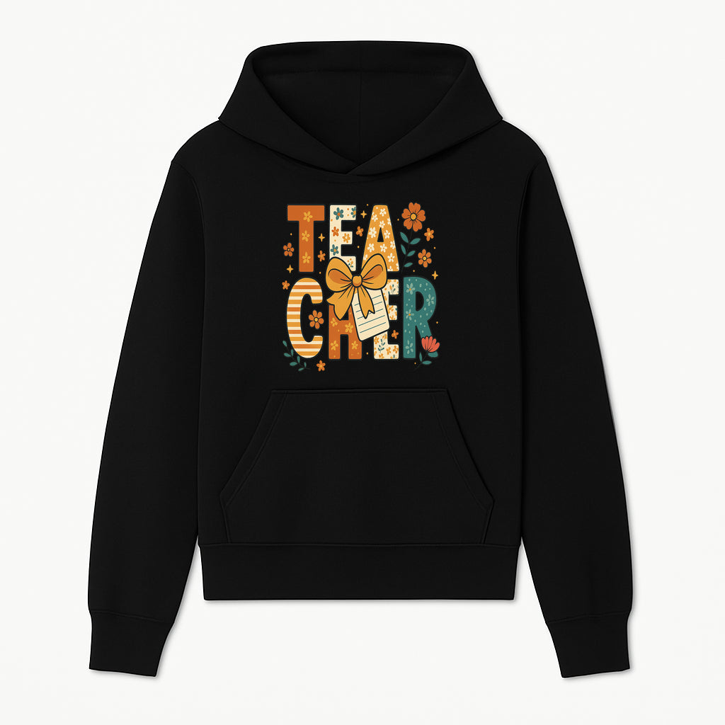 Vintage Floral Teacher Design with Bow and Note, Perfect Gift for Educators, Classroom Decor, Back to School. - Hoodie 1758093370810.jpg