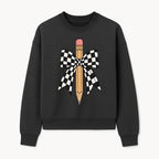 Checkered Bow and Pencil Wall Art Decor - Back to School Classroom Decoration, Cute Student Gift, Teacher Appreciation - Sweatshirt 1758093370956.jpg