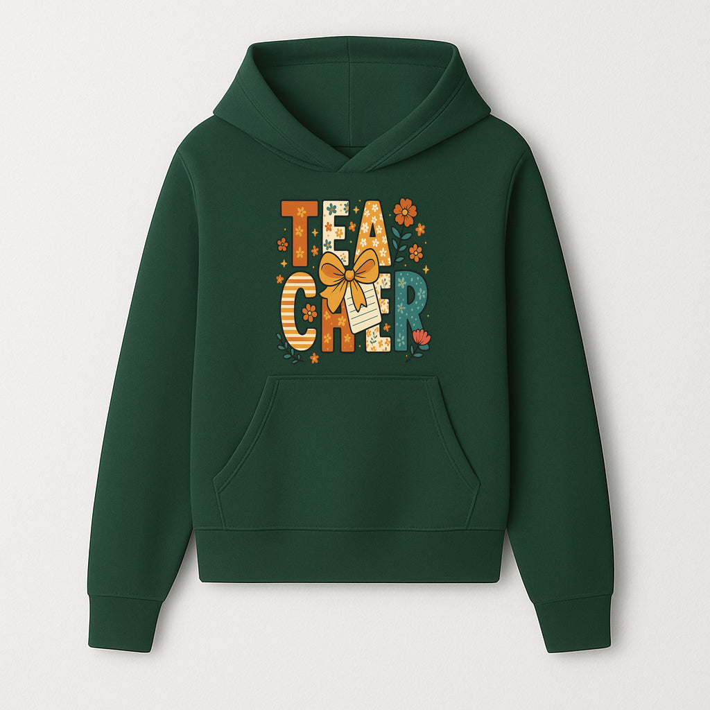Vintage Floral Teacher Design with Bow and Note, Perfect Gift for Educators, Classroom Decor, Back to School. - Hoodie 1758093371120.jpg