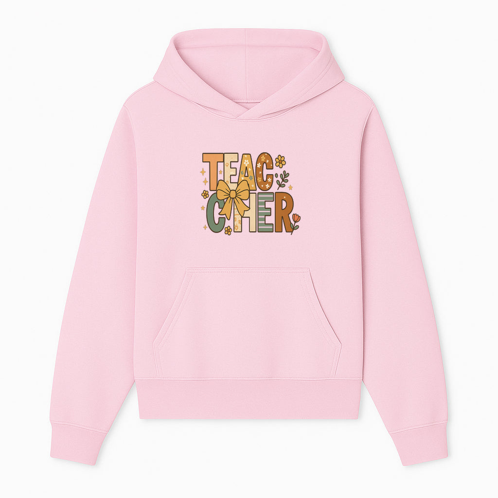Colorful Teacher Appreciation Art Print with Floral Design and Bow, Ideal for Classroom Decor or Gifts - Hoodie 1758093371122.jpg