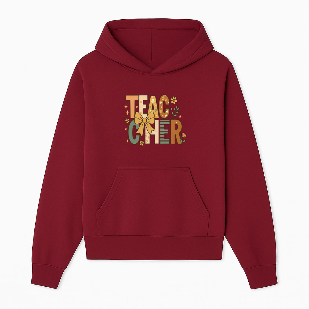 Colorful Teacher Appreciation Art Print with Floral Design and Bow, Ideal for Classroom Decor or Gifts - Hoodie 1758093371417.jpg