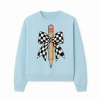 Checkered Bow and Pencil Wall Art Decor - Back to School Classroom Decoration, Cute Student Gift, Teacher Appreciation - Sweatshirt 1758093371477.jpg