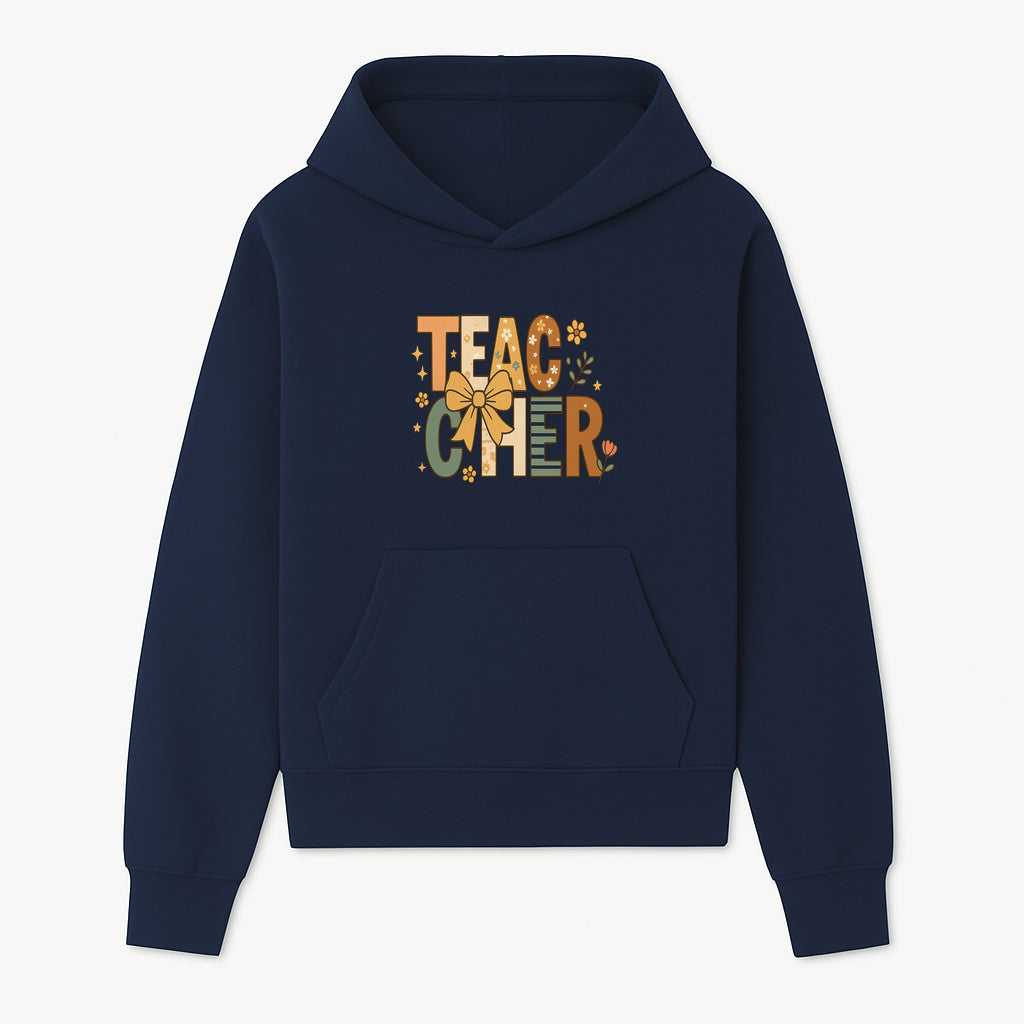 Colorful Teacher Appreciation Art Print with Floral Design and Bow, Ideal for Classroom Decor or Gifts - Hoodie 1758093371575.jpg