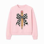 Checkered Bow and Pencil Wall Art Decor - Back to School Classroom Decoration, Cute Student Gift, Teacher Appreciation - Sweatshirt 1758093371662.jpg