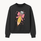 Cute Pencil with Pink Bow and Stars - Kawaii Art Print, Stationery Decor, Classroom Wall Art, Gift for Students or Teachers - Sweatshirt 1758093371834.jpg