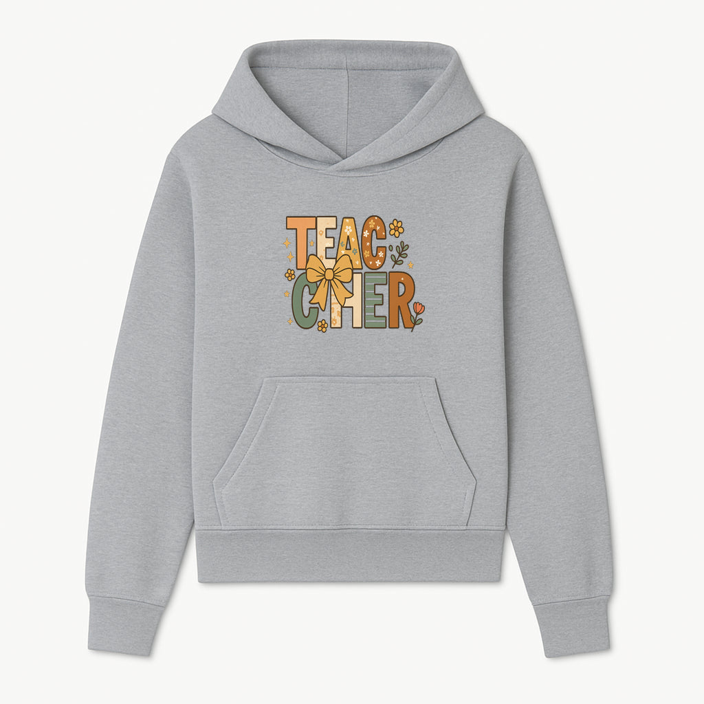 Colorful Teacher Appreciation Art Print with Floral Design and Bow, Ideal for Classroom Decor or Gifts - Hoodie 1758093371903.jpg