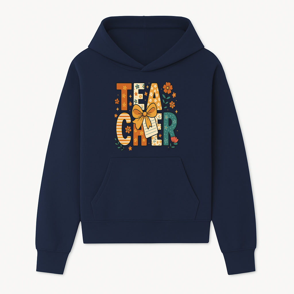 Vintage Floral Teacher Design with Bow and Note, Perfect Gift for Educators, Classroom Decor, Back to School. - Hoodie 1758093371968.jpg