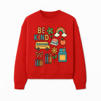 Be Kind Back to School Art Print with Rainbow, Flower, Bus, Crayons, Books, Apple - Classroom Decor for Kids - Sweatshirt 1758093371977.jpg