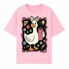 Cute Duck with Bow and Drink - Whimsical Animal Art Print, Fun Retro Style Home Decor, Ideal for Kids' Rooms or Gift Ideas - T-shirt 1758093372020.jpg