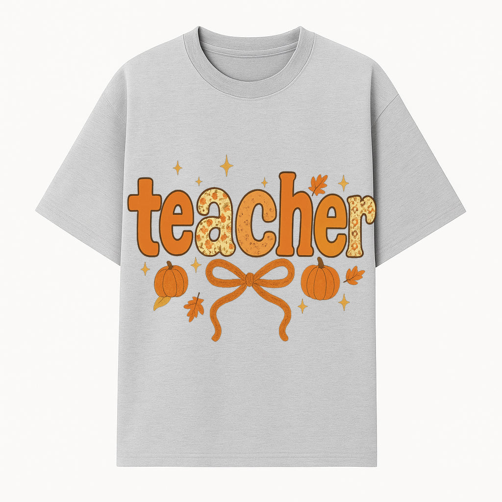 Fall Teacher Decor, Pumpkin Autumn Theme, Cute Teacher Gift, Seasonal Classroom Art, Educational Wall Decor, Cheerful Teacher Sign - T-shirt 1758093372117.jpg