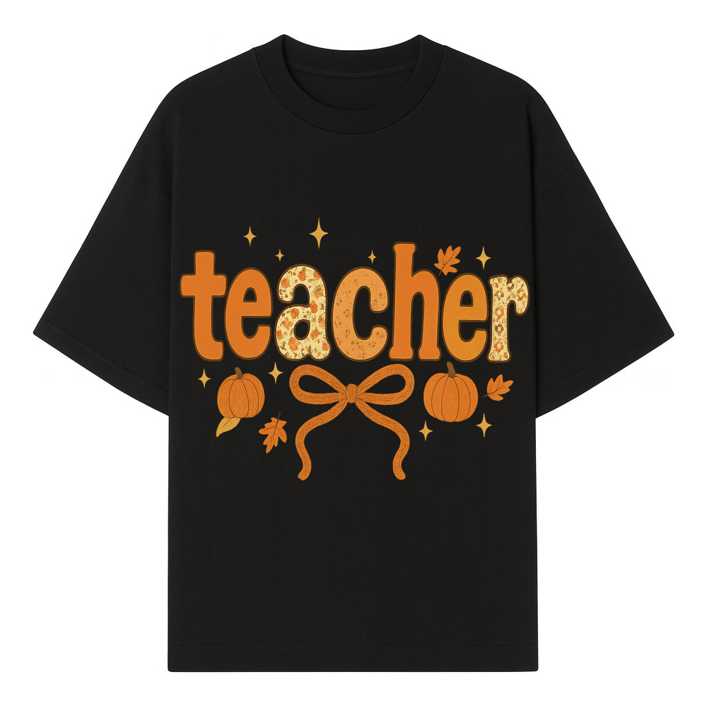 Fall Teacher Decor, Pumpkin Autumn Theme, Cute Teacher Gift, Seasonal Classroom Art, Educational Wall Decor, Cheerful Teacher Sign - T-shirt 1758093372268.jpg