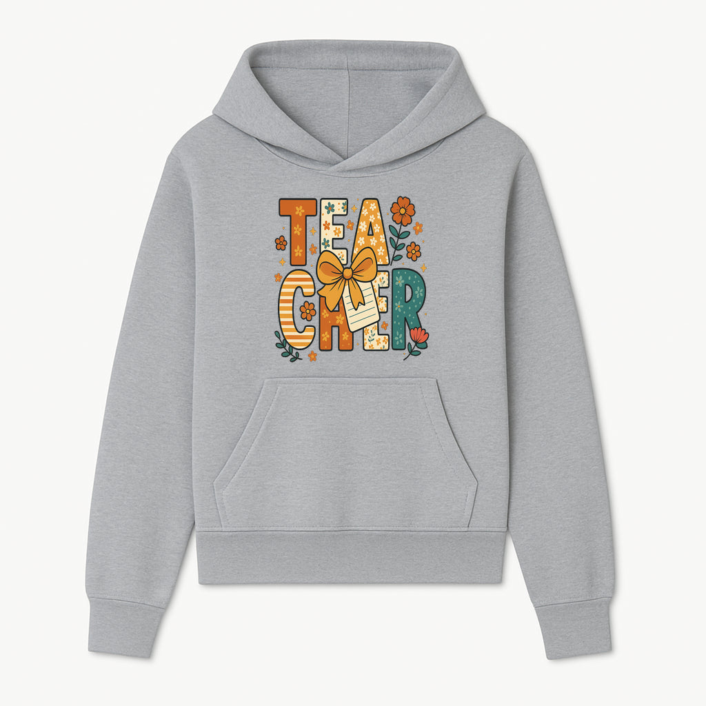 Vintage Floral Teacher Design with Bow and Note, Perfect Gift for Educators, Classroom Decor, Back to School. - Hoodie 1758093372307.jpg