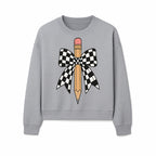 Checkered Bow and Pencil Wall Art Decor - Back to School Classroom Decoration, Cute Student Gift, Teacher Appreciation - Sweatshirt 1758093372331.jpg