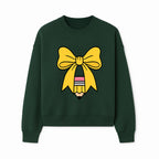 Yellow Bow and Pencil Graphic Art Print, Cute Back to School Decor, Creative Classroom Wall Art, Kids Room Decoration - Sweatshirt 1758093372458.jpg