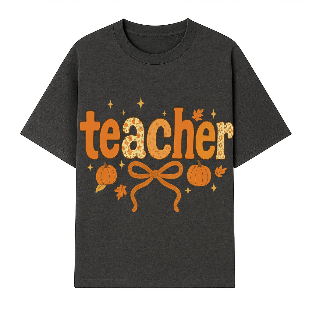 Fall Teacher Decor, Pumpkin Autumn Theme, Cute Teacher Gift, Seasonal Classroom Art, Educational Wall Decor, Cheerful Teacher Sign - T-shirt 1758093372494.jpg