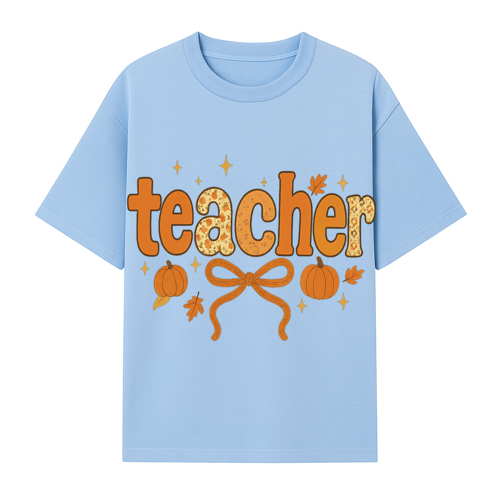 Fall Teacher Decor, Pumpkin Autumn Theme, Cute Teacher Gift, Seasonal Classroom Art, Educational Wall Decor, Cheerful Teacher Sign - T-shirt 1758093373034.jpg