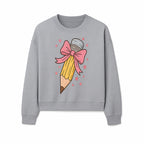Cute Pencil with Pink Bow and Stars - Kawaii Art Print, Stationery Decor, Classroom Wall Art, Gift for Students or Teachers - Sweatshirt 1758093373284.jpg