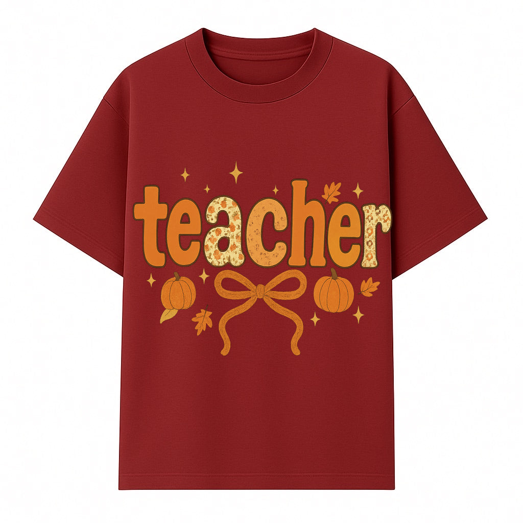 Fall Teacher Decor, Pumpkin Autumn Theme, Cute Teacher Gift, Seasonal Classroom Art, Educational Wall Decor, Cheerful Teacher Sign - T-shirt 1758093373381.jpg