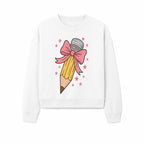Cute Pencil with Pink Bow and Stars - Kawaii Art Print, Stationery Decor, Classroom Wall Art, Gift for Students or Teachers - Sweatshirt 1758093373443.jpg