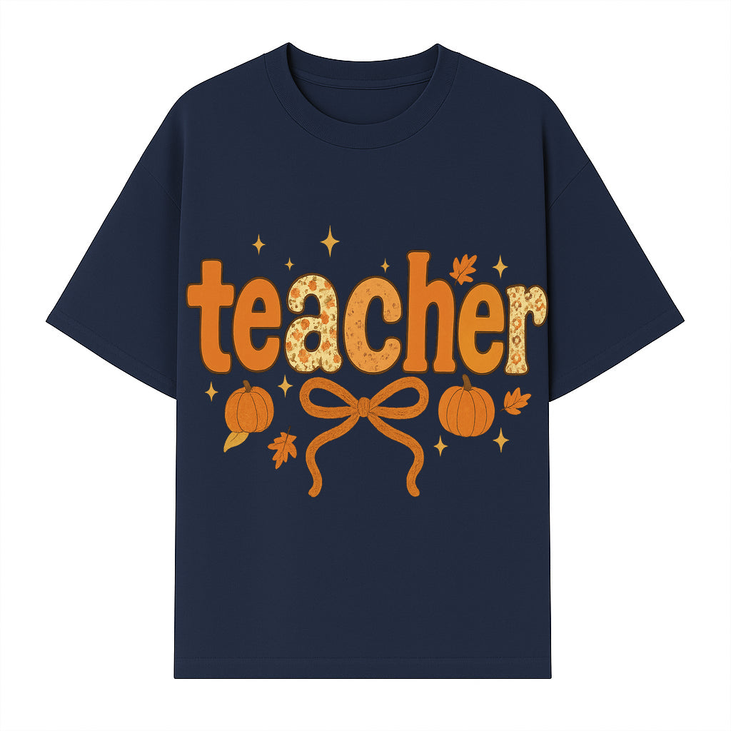 Fall Teacher Decor, Pumpkin Autumn Theme, Cute Teacher Gift, Seasonal Classroom Art, Educational Wall Decor, Cheerful Teacher Sign - T-shirt 1758093373526.jpg