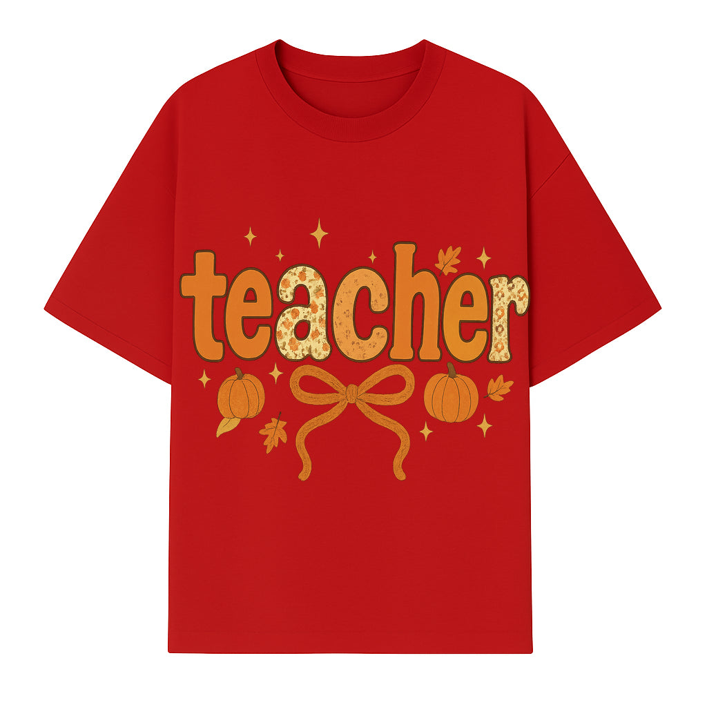 Fall Teacher Decor, Pumpkin Autumn Theme, Cute Teacher Gift, Seasonal Classroom Art, Educational Wall Decor, Cheerful Teacher Sign - T-shirt 1758093373727.jpg