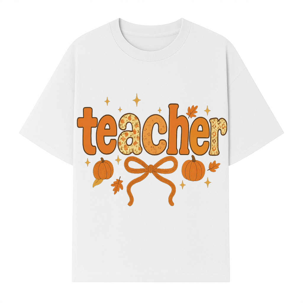 Fall Teacher Decor, Pumpkin Autumn Theme, Cute Teacher Gift, Seasonal Classroom Art, Educational Wall Decor, Cheerful Teacher Sign - T-shirt 1758093374060.jpg